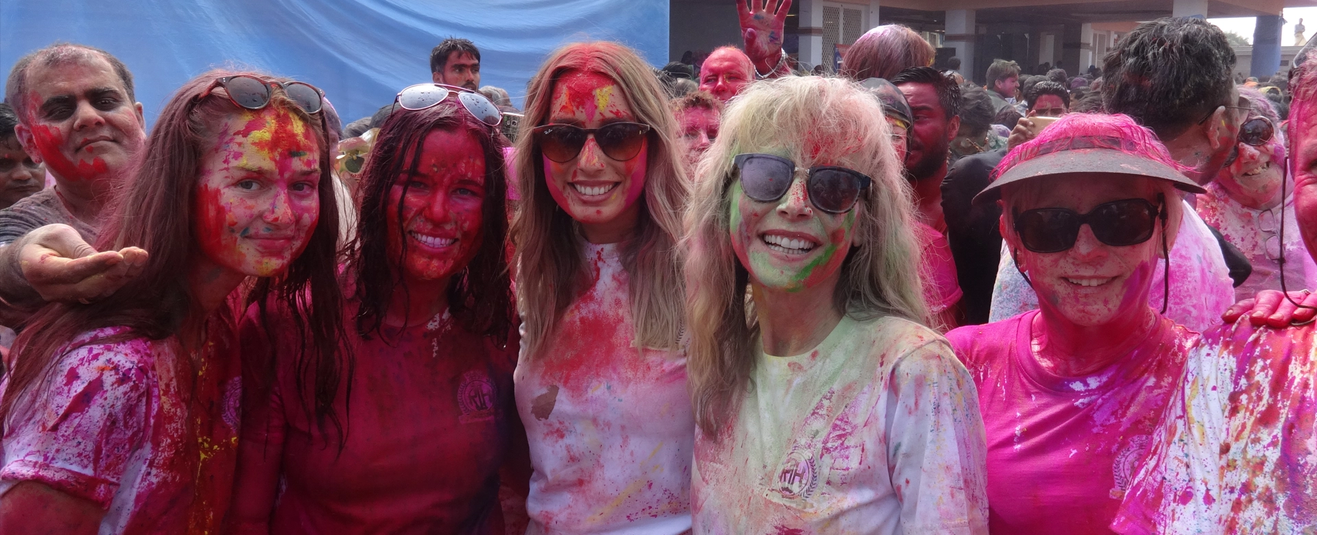 British Women Celebrating Holi on a Luxury tour